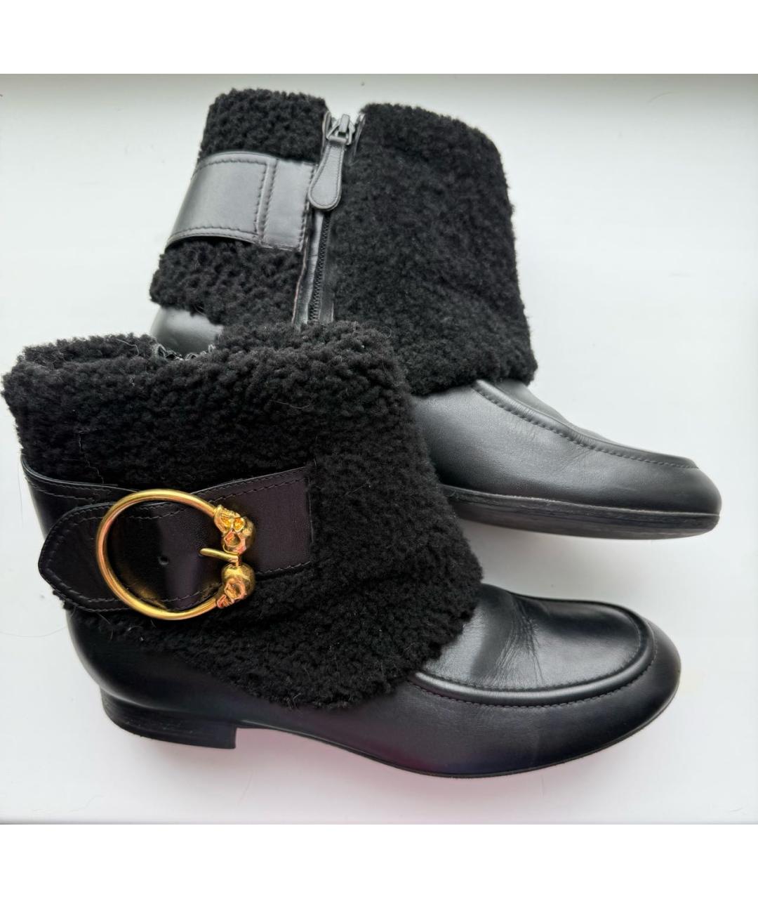 MCQ ALEXANDER MCQUEEN Черные кожаные полусапоги, фото 2