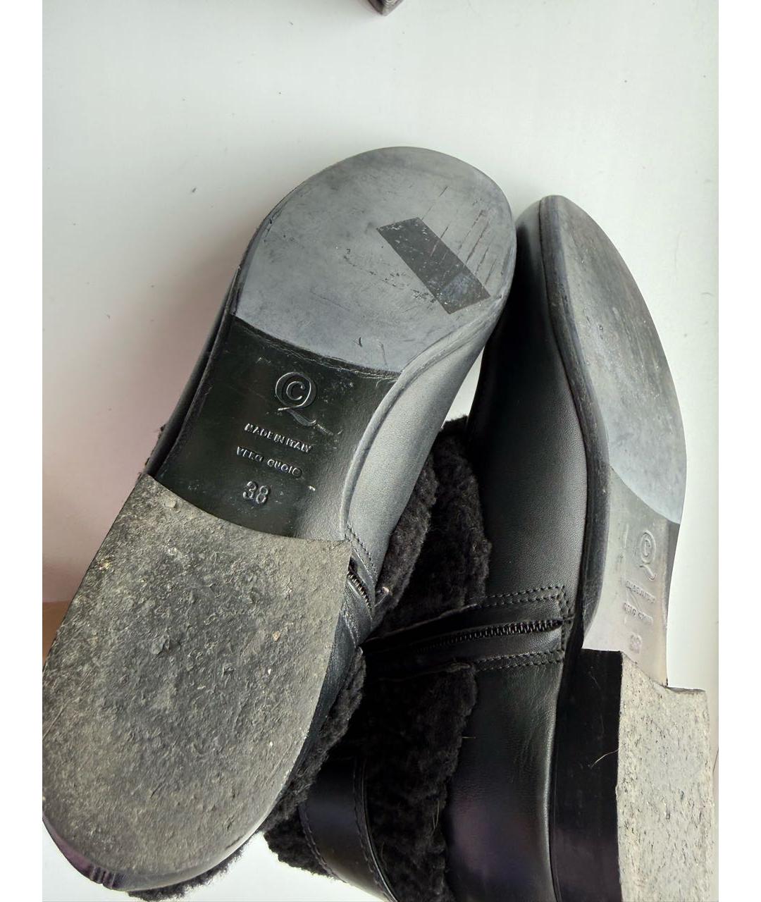 MCQ ALEXANDER MCQUEEN Черные кожаные полусапоги, фото 6