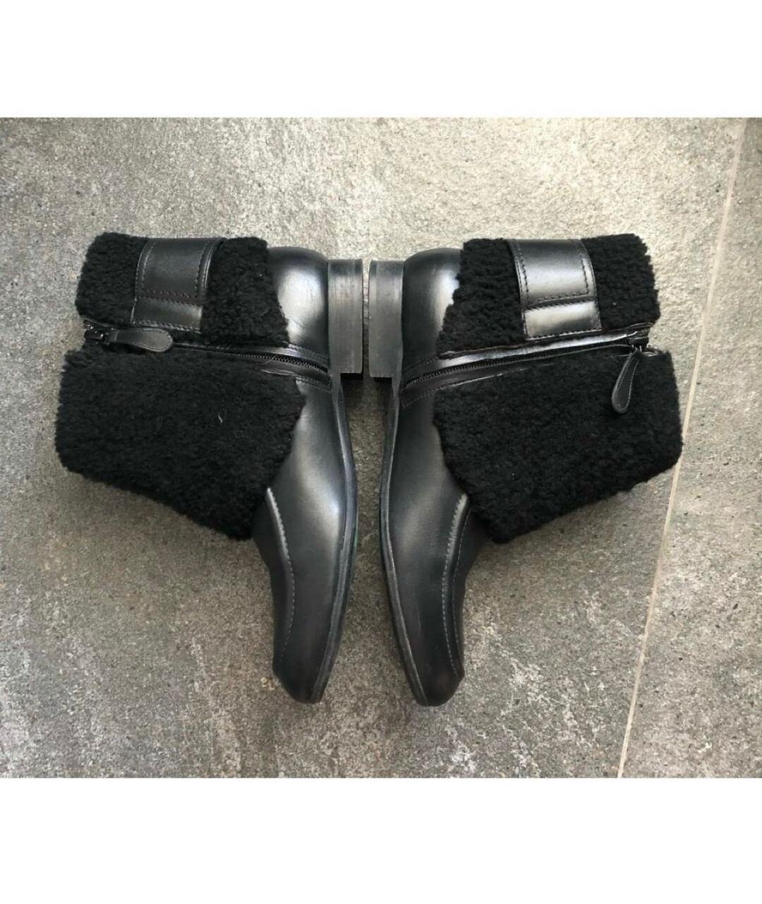 MCQ ALEXANDER MCQUEEN Черные кожаные полусапоги, фото 3