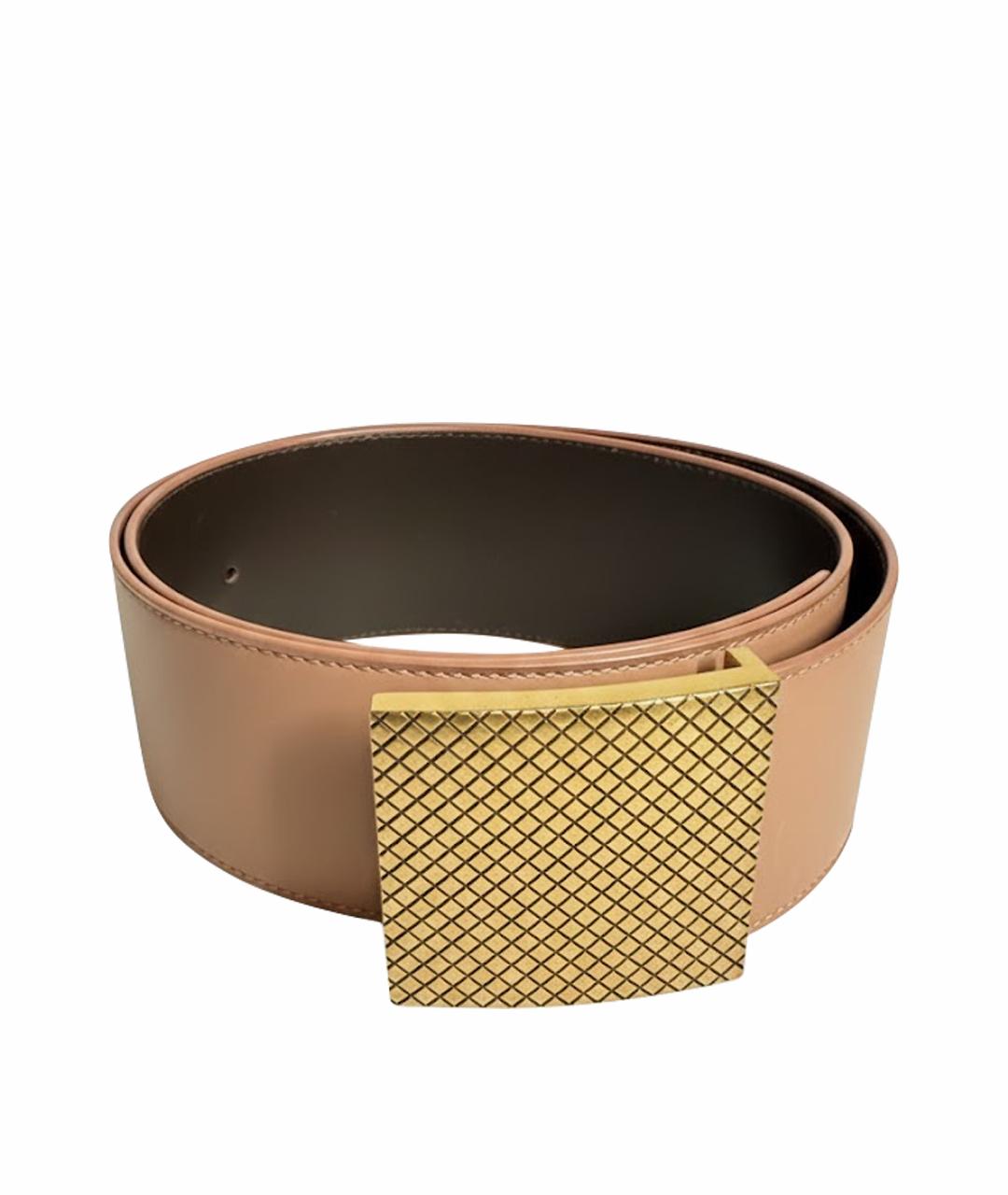 BOTTEGA VENETA Бежевый кожаный ремень, фото 1