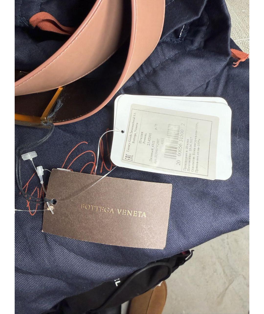 BOTTEGA VENETA Бежевый кожаный ремень, фото 4