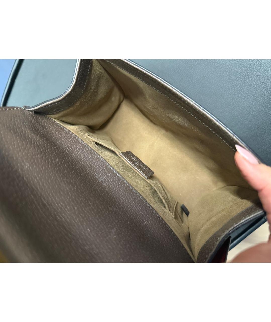 GUCCI Коричневая кожаная сумка через плечо, фото 4