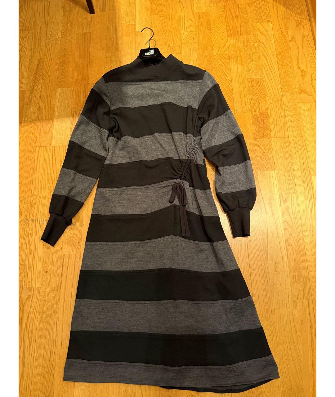 LANVIN Серое вискозное повседневное платье, фото 9