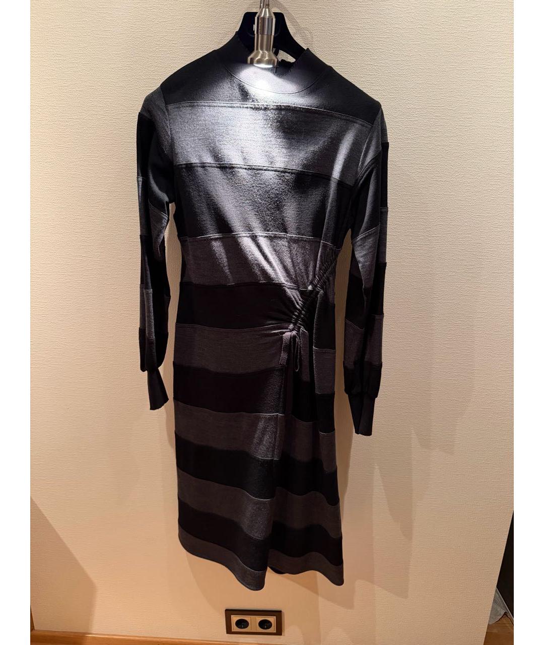 LANVIN Серое вискозное повседневное платье, фото 6