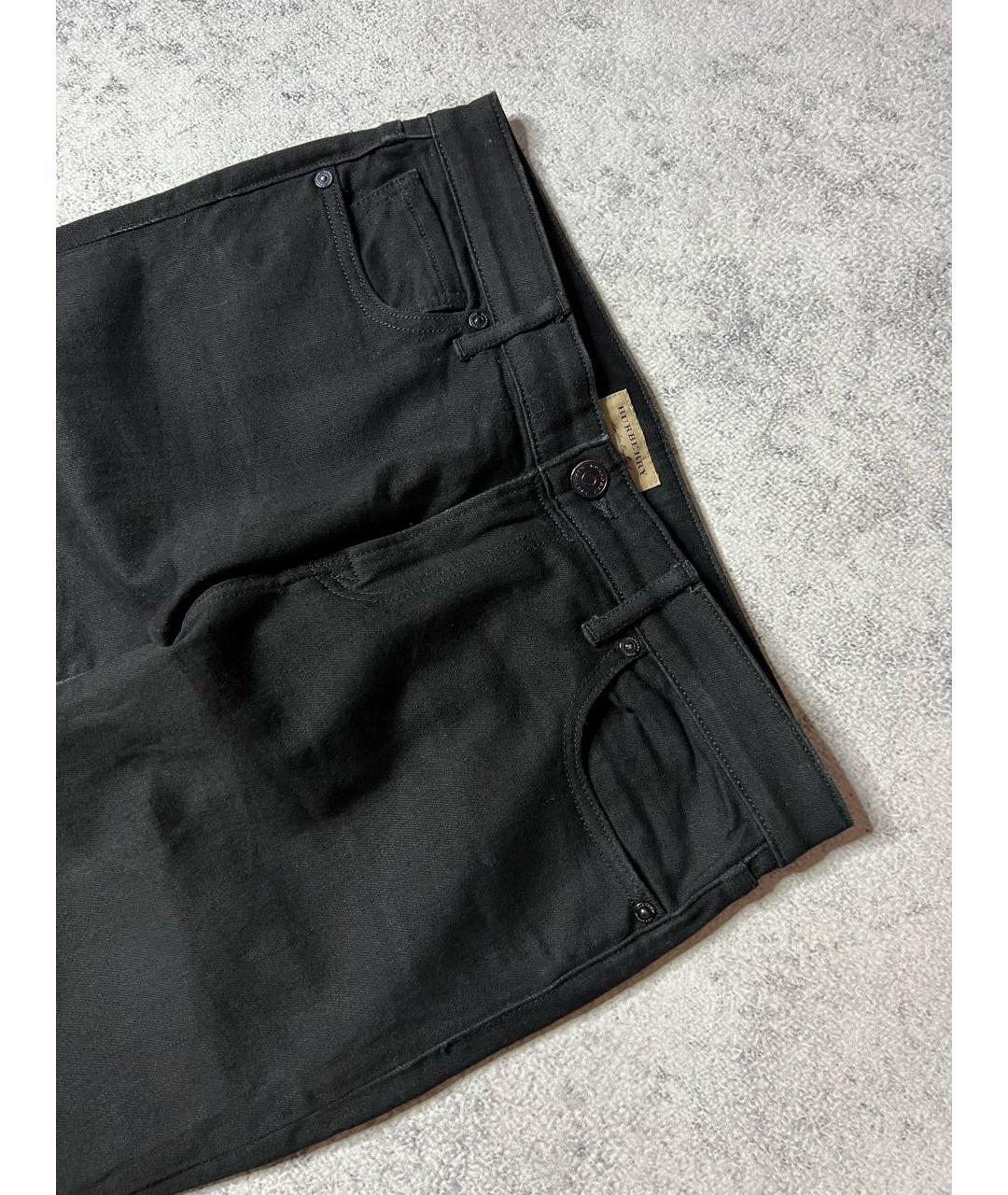 BURBERRY Черные хлопко-эластановые джинсы слим, фото 3