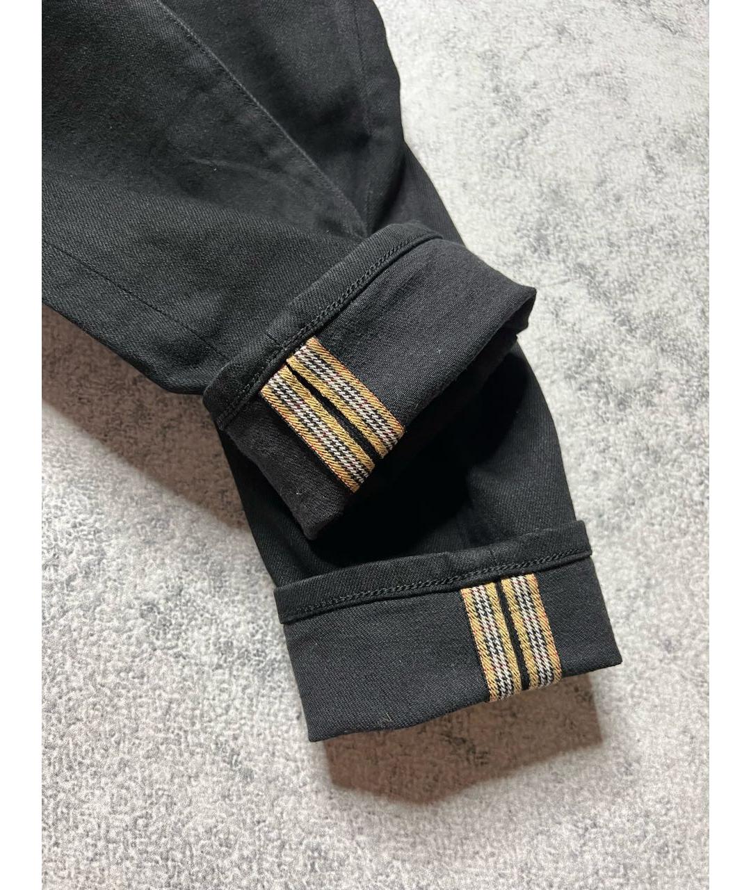 BURBERRY Черные хлопко-эластановые джинсы слим, фото 7