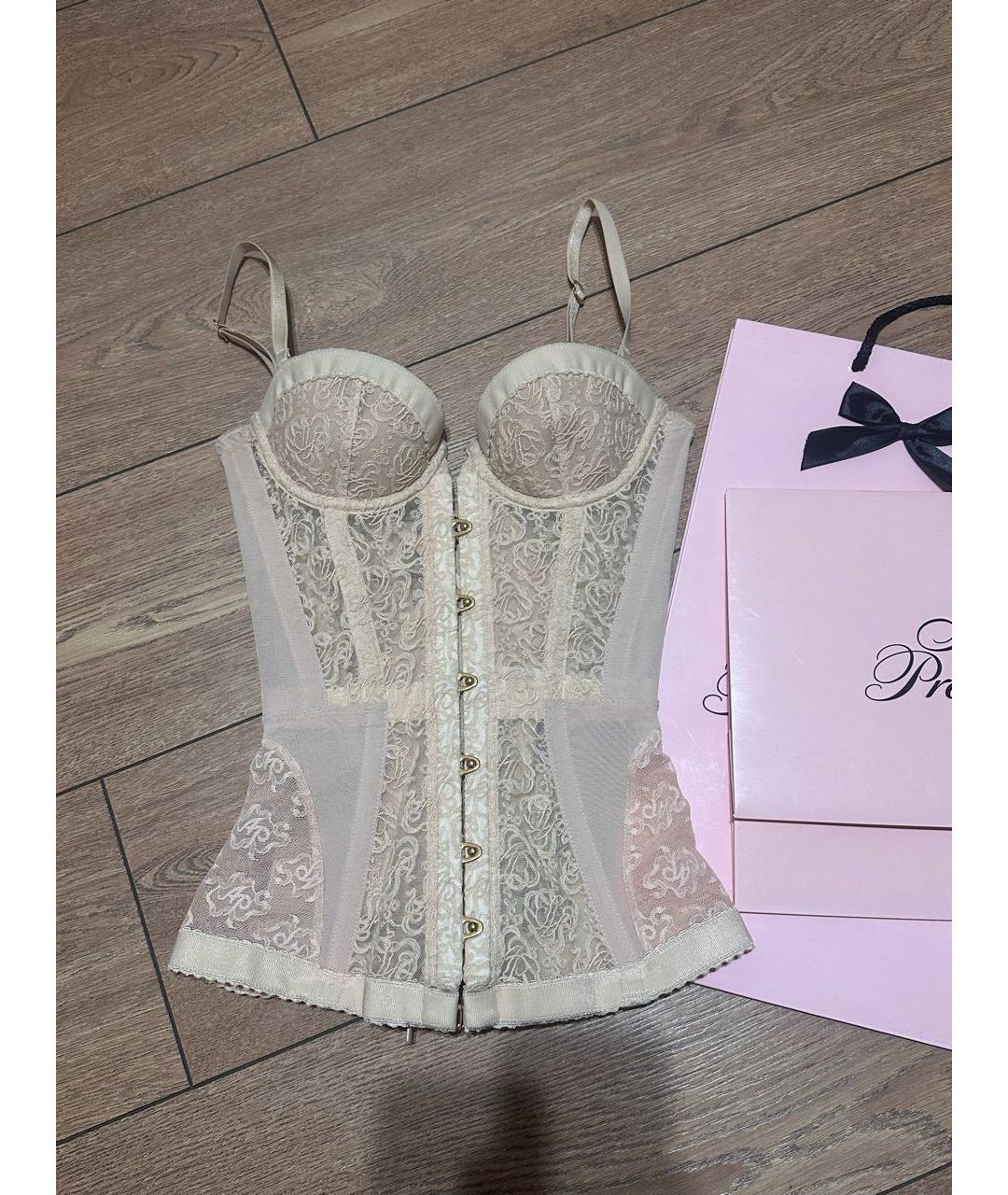 AGENT PROVOCATEUR Бежевый кружевной корсет, фото 7