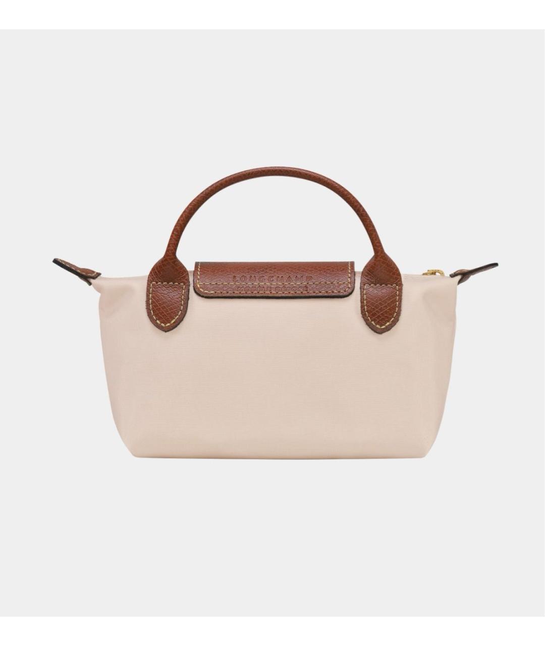 LONGCHAMP Белая кожаная сумка с короткими ручками, фото 3