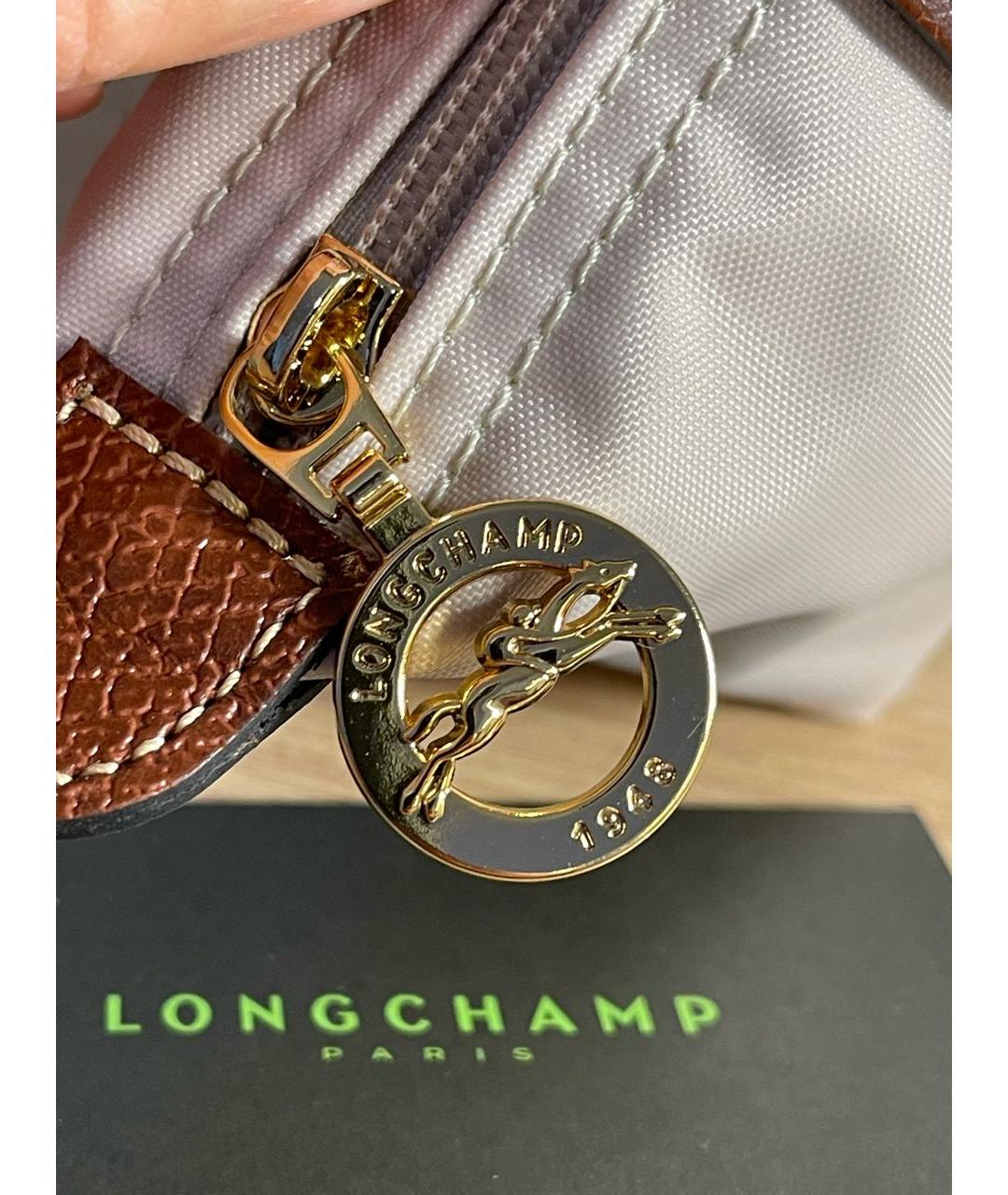 LONGCHAMP Белая кожаная сумка с короткими ручками, фото 7