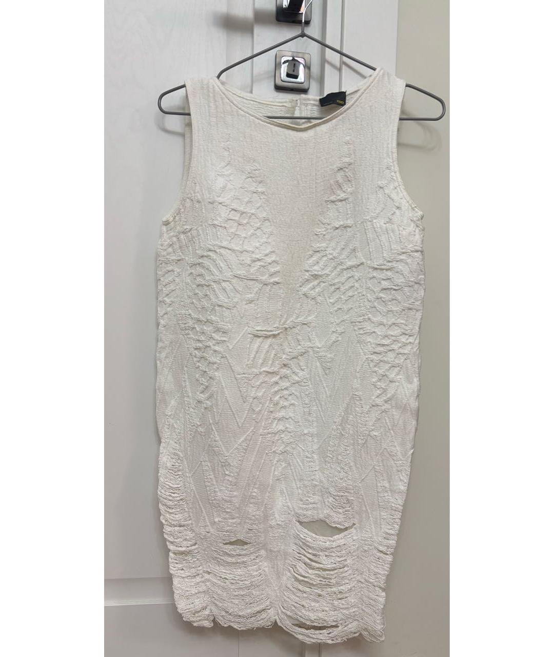 FENDI Белое хлопковое повседневное платье, фото 5