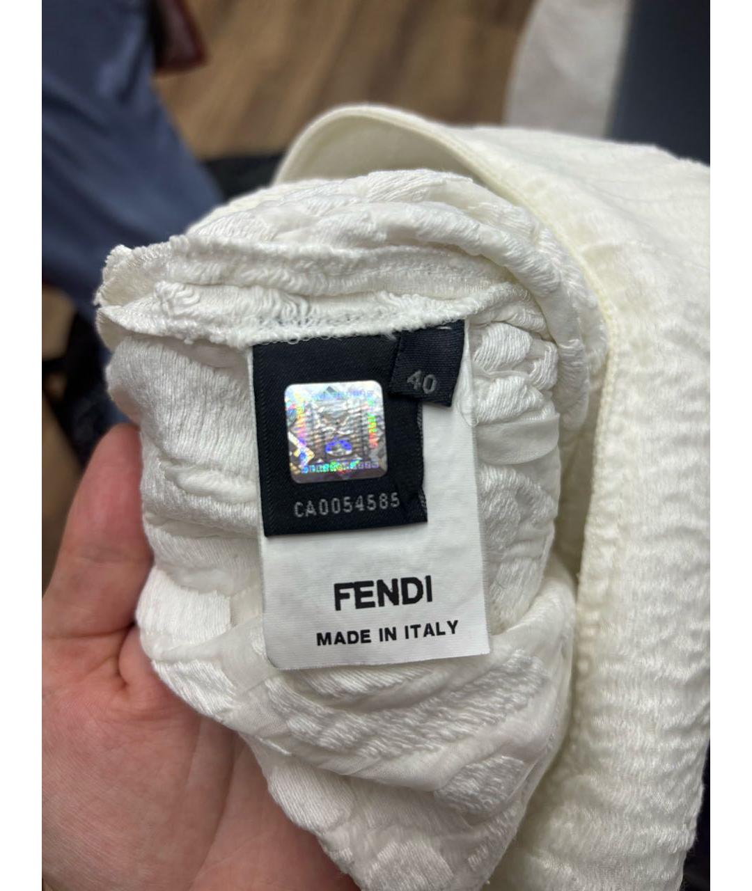 FENDI Белое хлопковое повседневное платье, фото 4