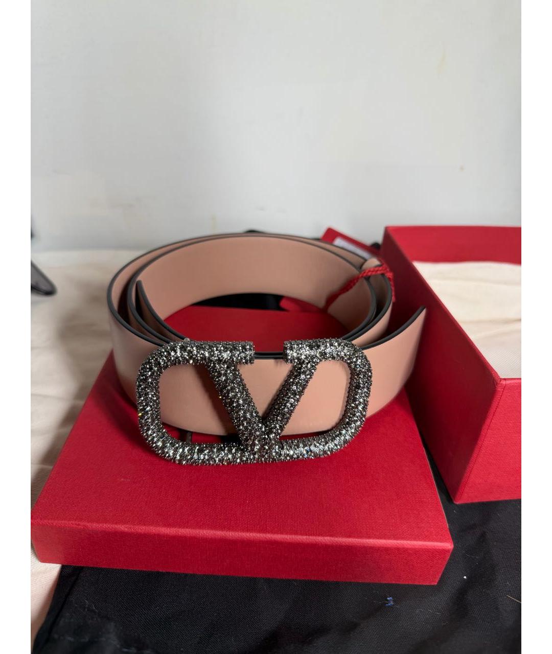 VALENTINO Бежевый кожаный ремень, фото 6