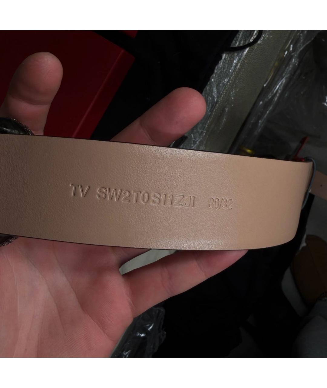 VALENTINO Бежевый кожаный ремень, фото 4