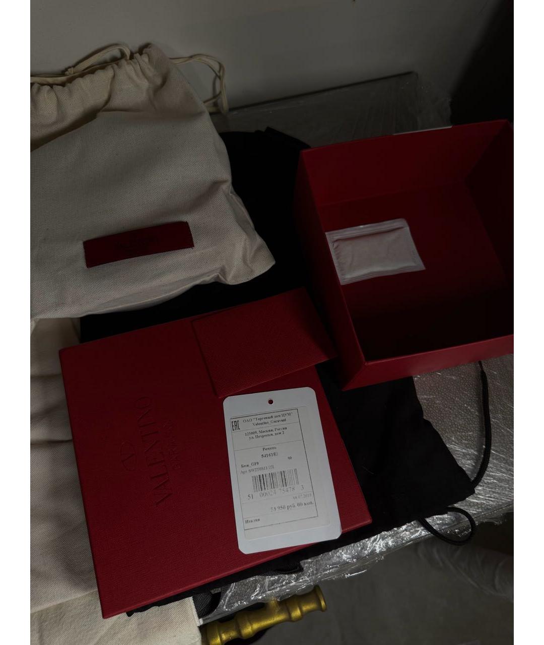 VALENTINO Бежевый кожаный ремень, фото 5