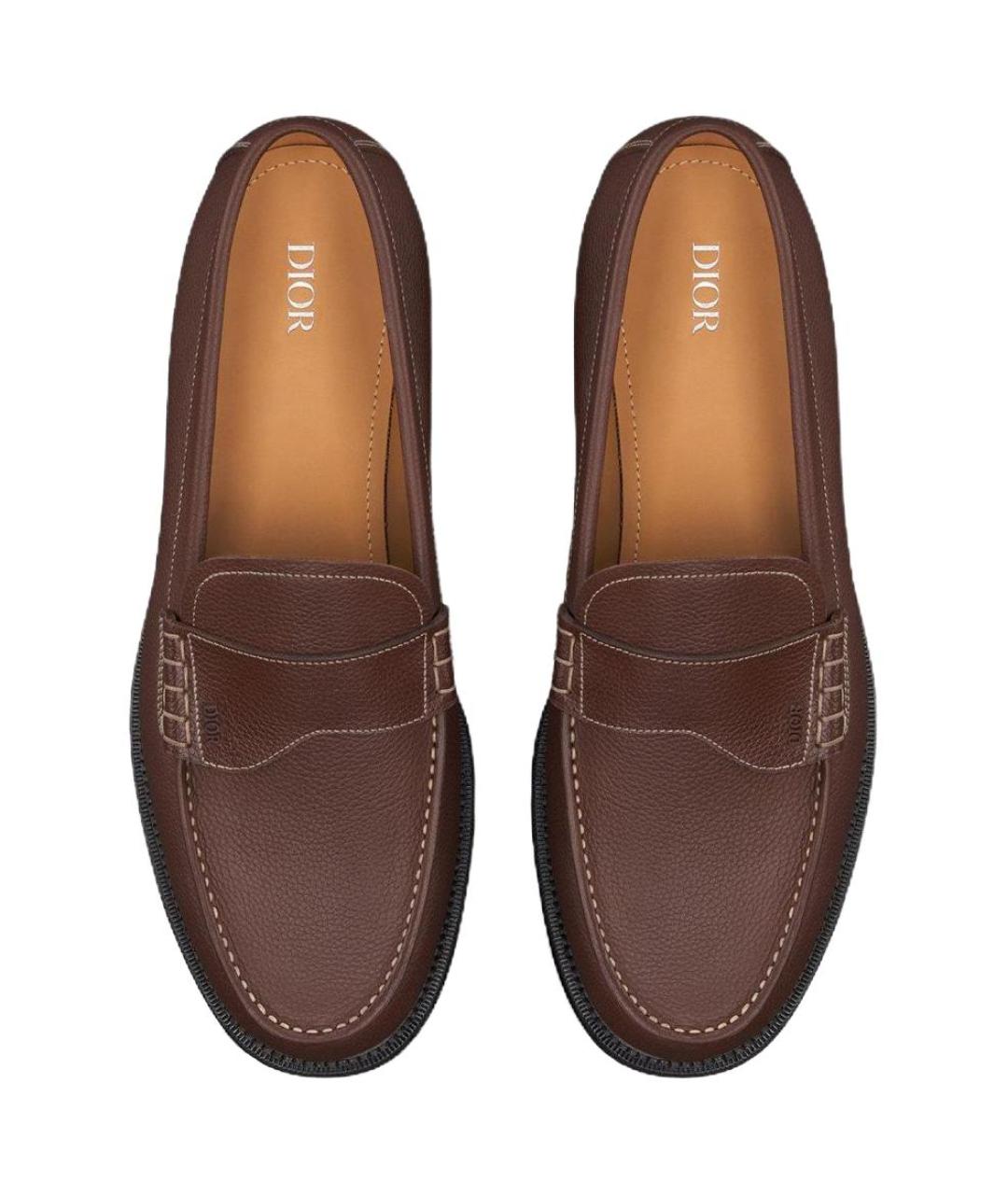 CHRISTIAN DIOR Красные кожаные лоферы, фото 4