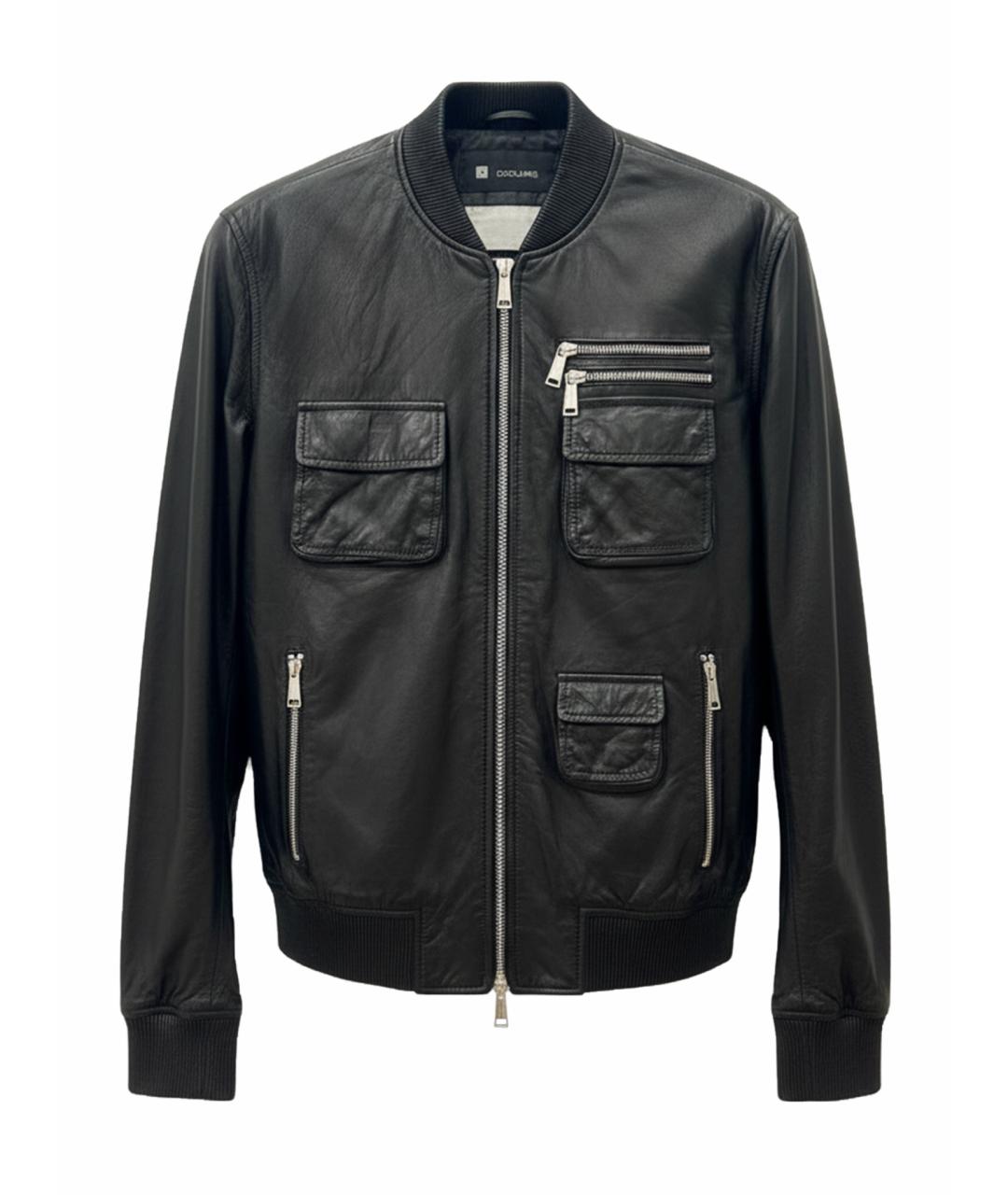 DSQUARED2 Черная кожаная куртка, фото 1