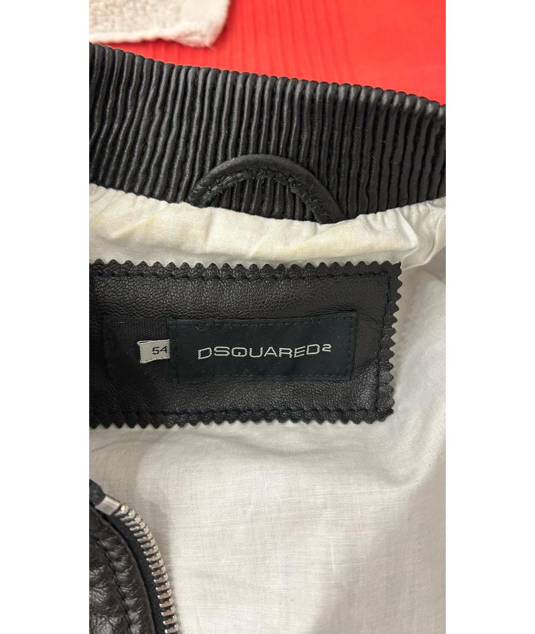 DSQUARED2 Черная кожаная куртка, фото 2