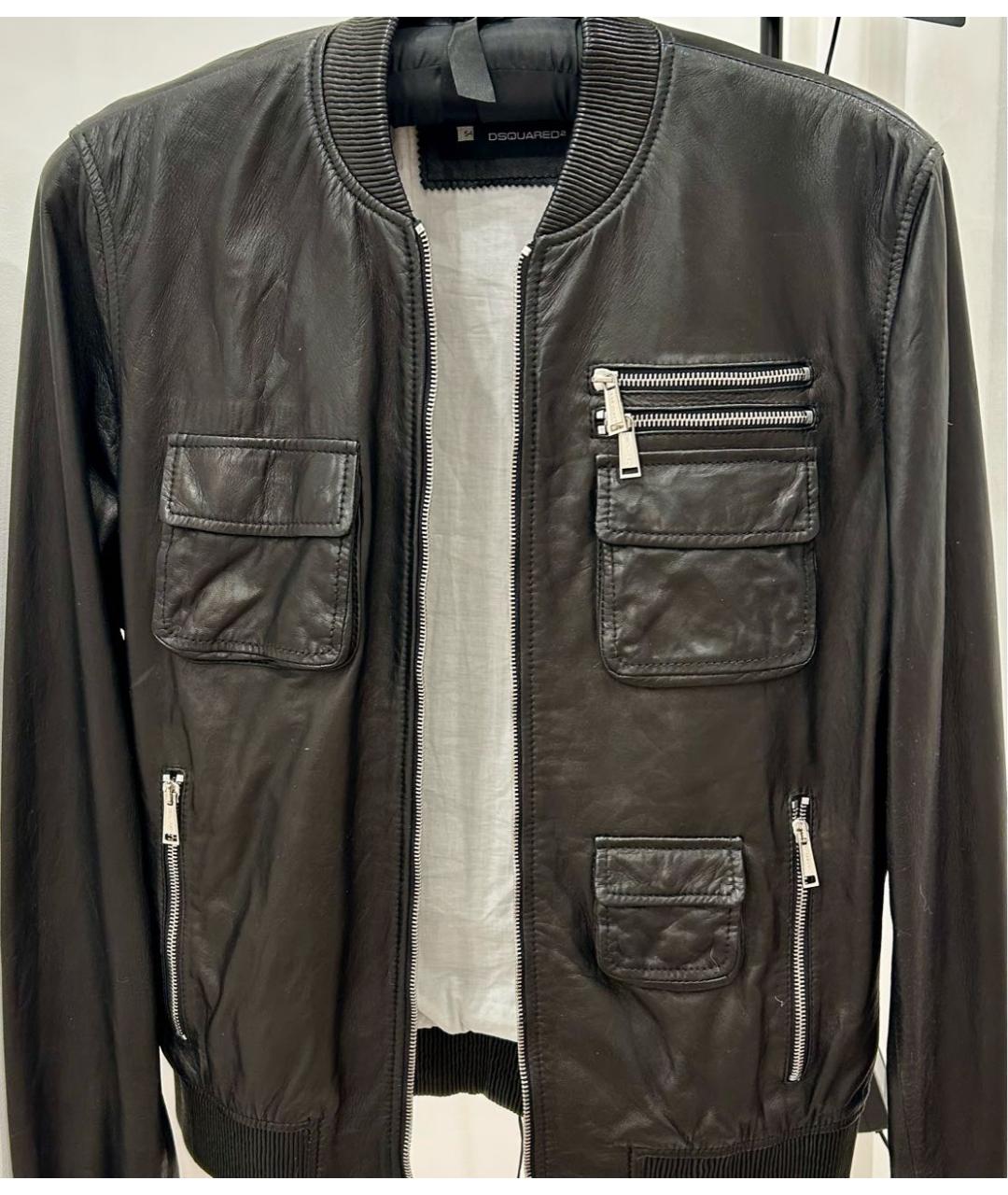 DSQUARED2 Черная кожаная куртка, фото 6