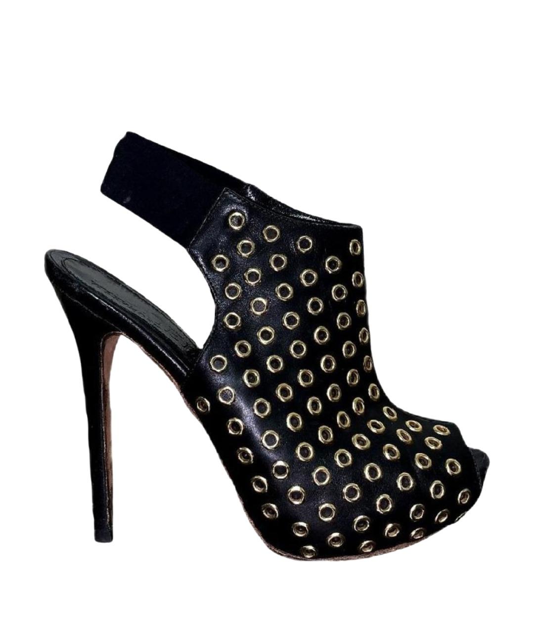 ALEXANDER MCQUEEN Черные кожаные ботильоны, фото 1