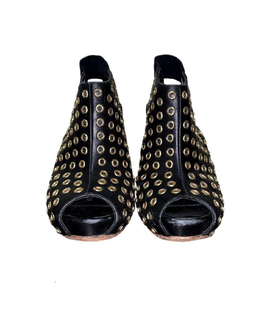 ALEXANDER MCQUEEN Черные кожаные ботильоны, фото 2