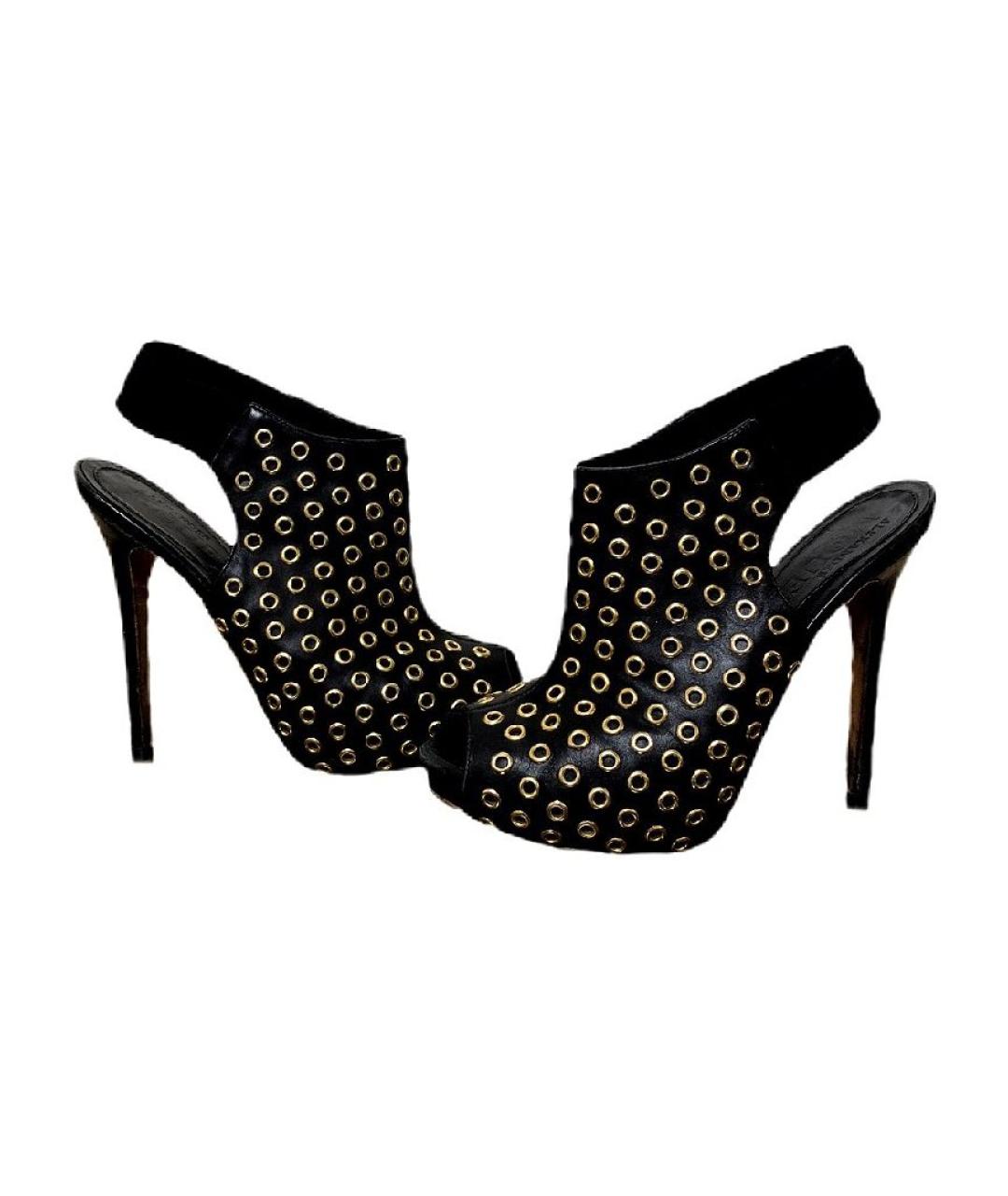 ALEXANDER MCQUEEN Черные кожаные ботильоны, фото 3