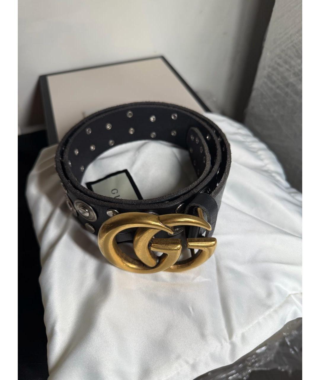 GUCCI Черный кожаный ремень, фото 5