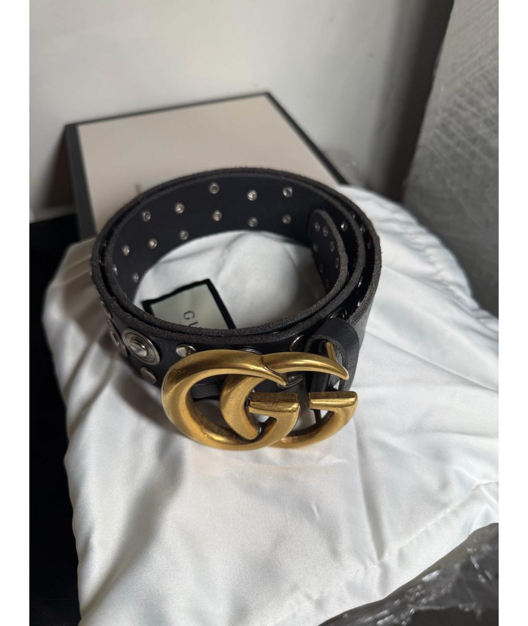 GUCCI Черный кожаный ремень, фото 4