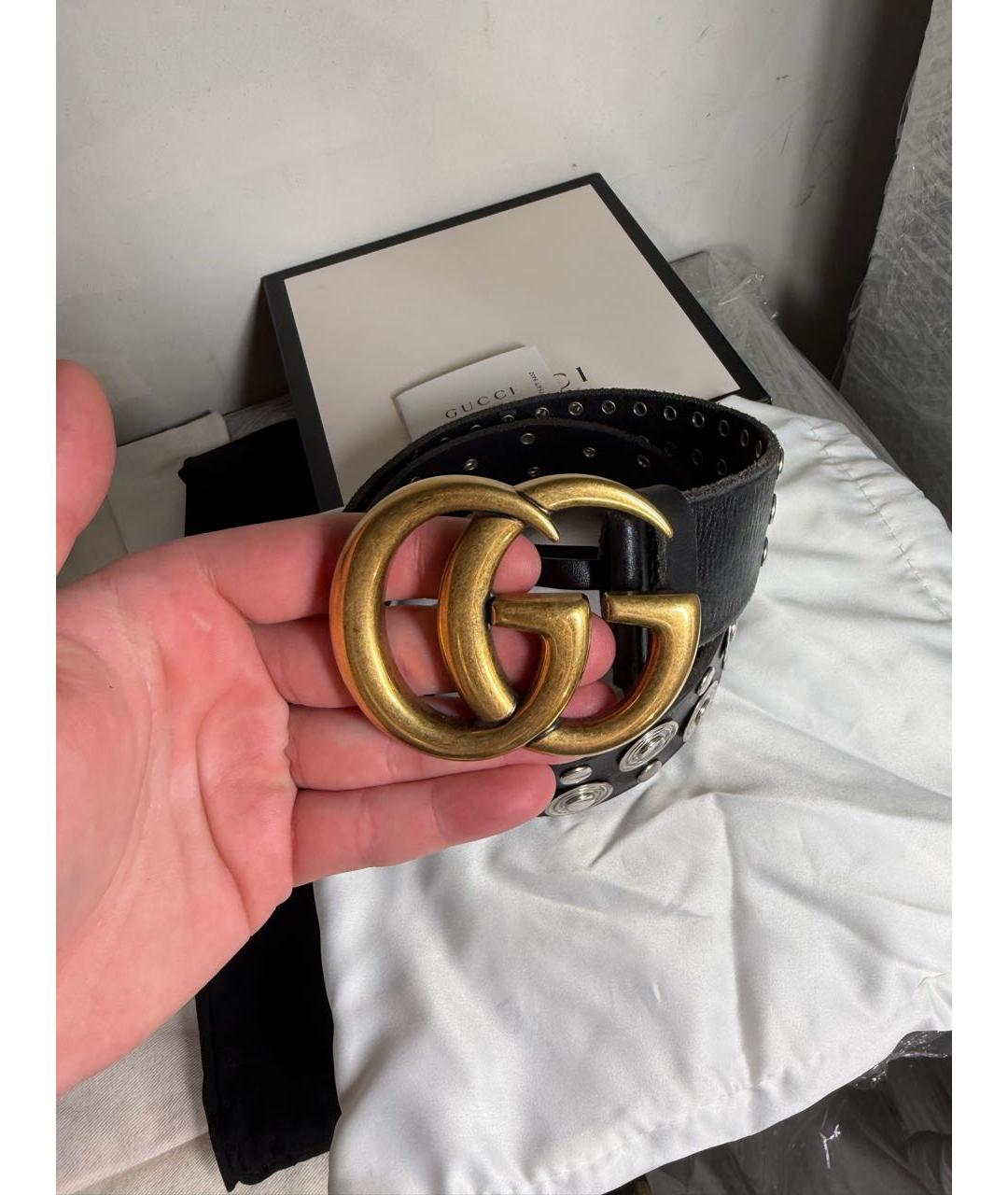 GUCCI Черный кожаный ремень, фото 2