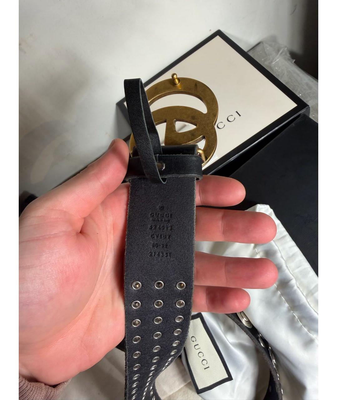 GUCCI Черный кожаный ремень, фото 3