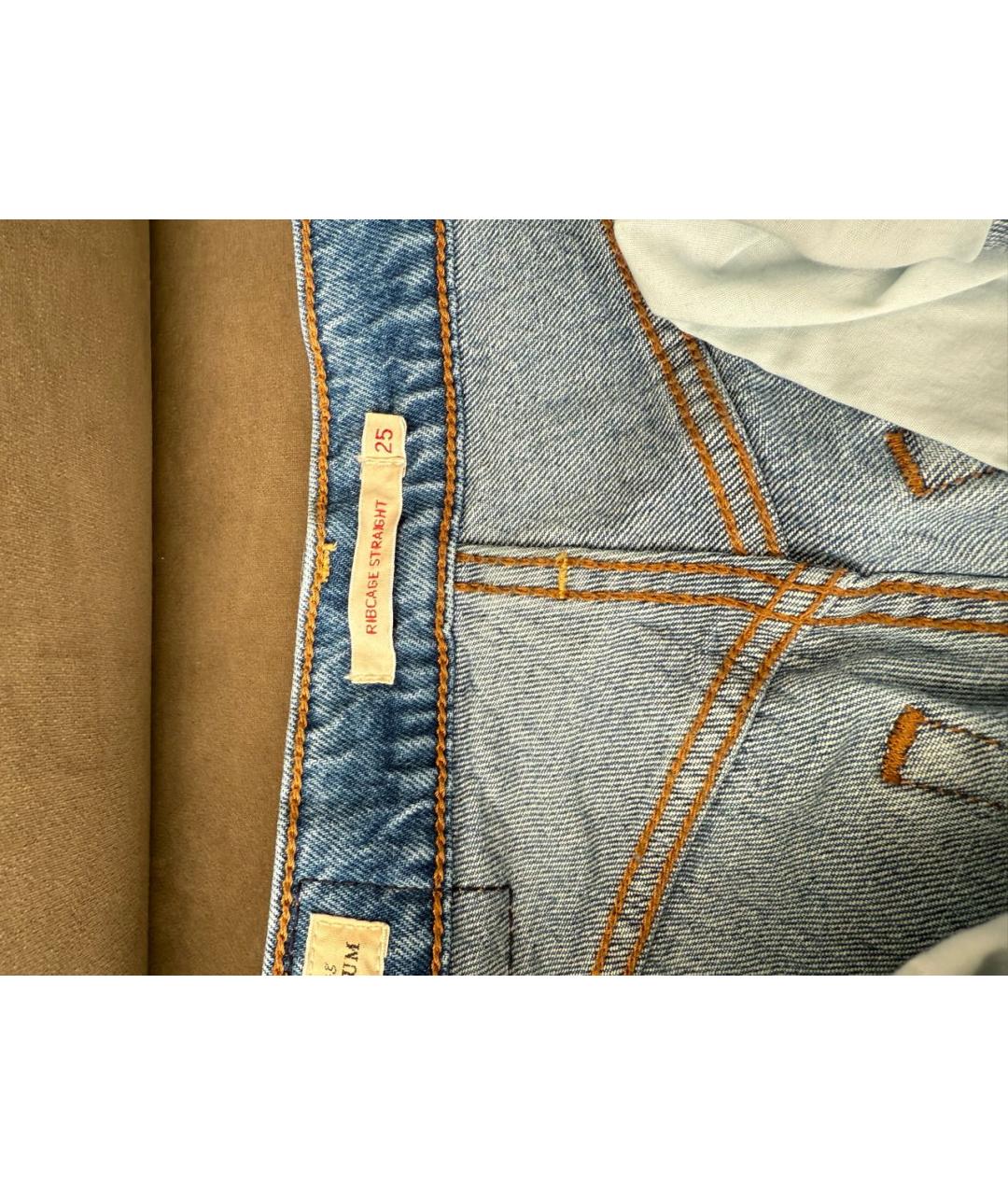 LEVI'S Темно-синие хлопковые прямые джинсы, фото 3