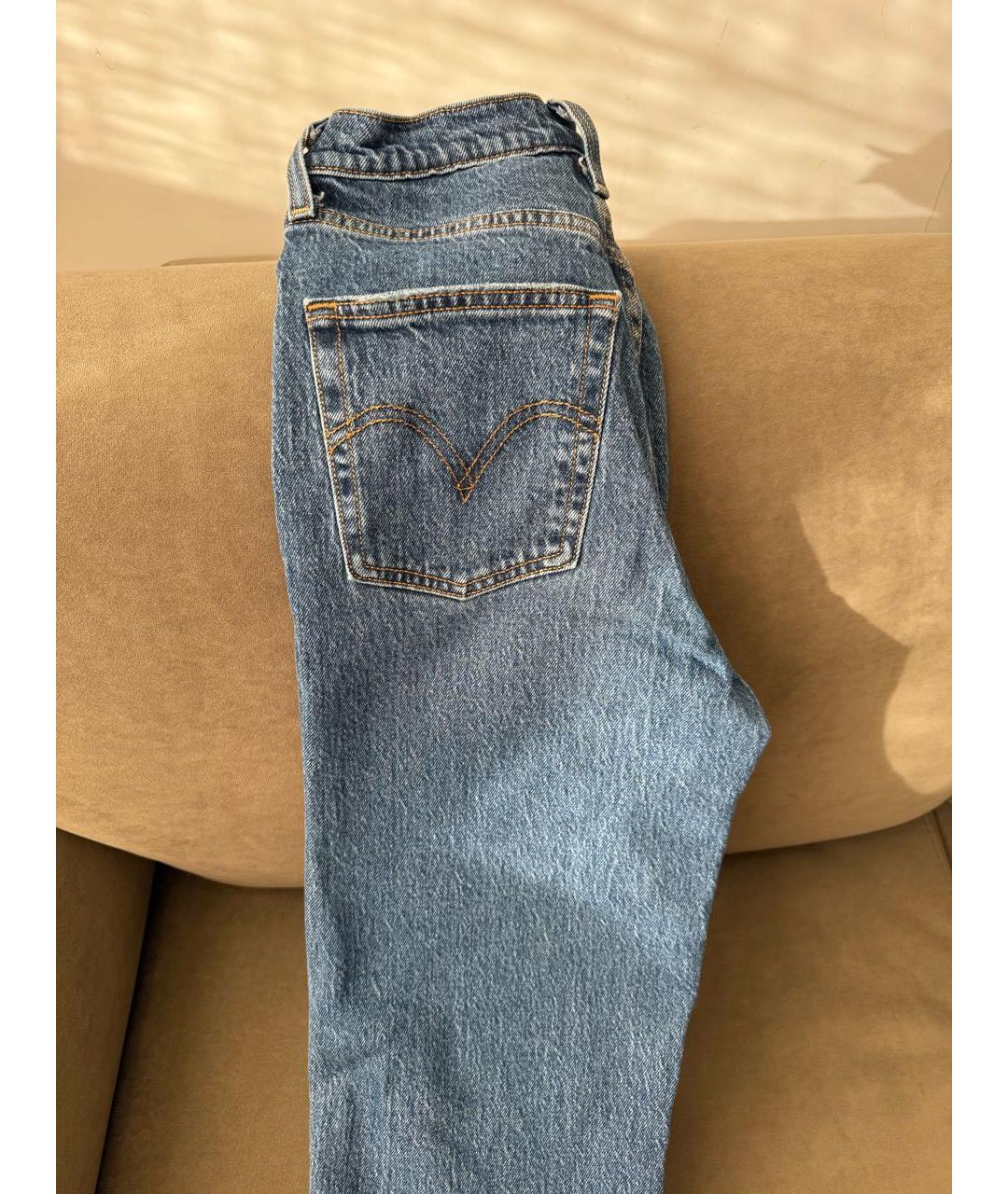 LEVI'S Темно-синие хлопковые прямые джинсы, фото 2