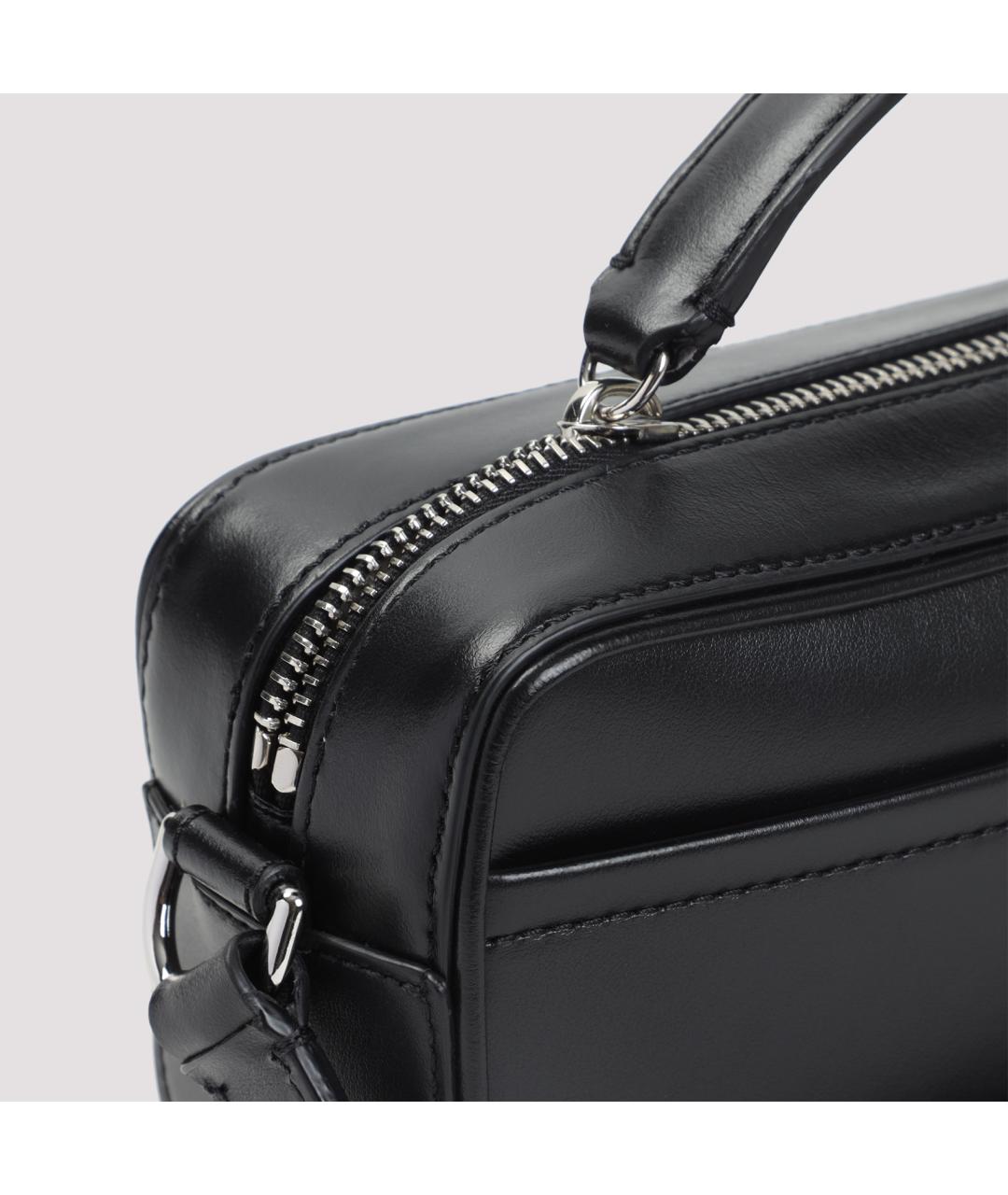 JACQUEMUS Черная кожаная сумка на плечо, фото 5