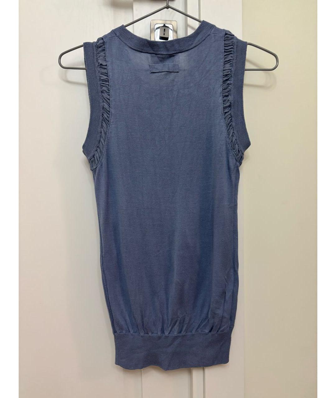 DOLCE&GABBANA Голубая хлопковая майка, фото 2