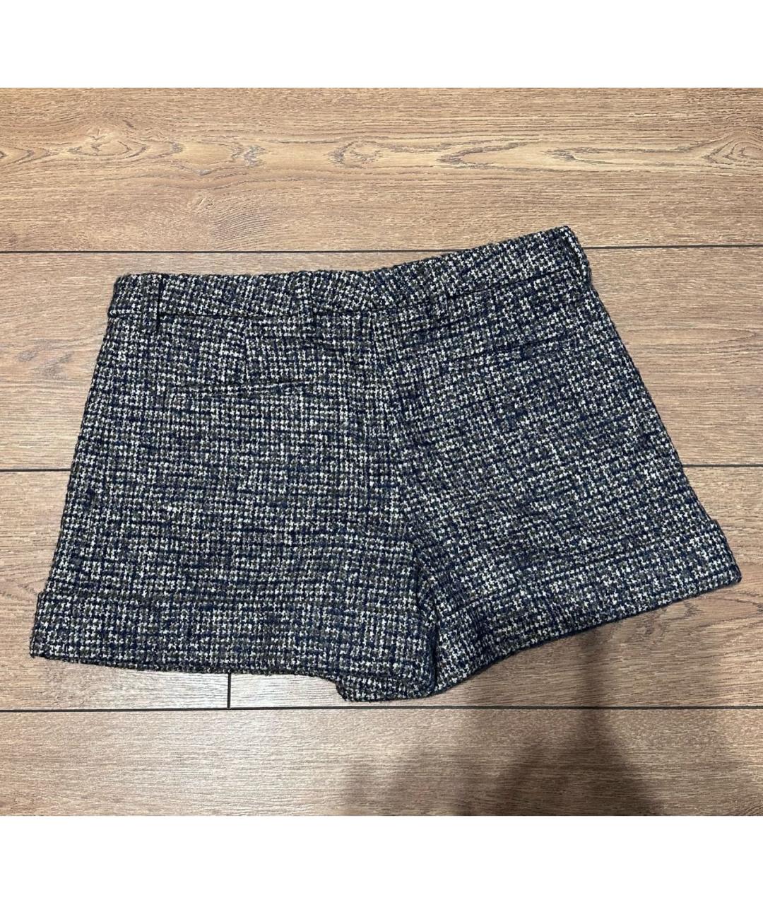 MIU MIU Синие твидовые шорты, фото 2