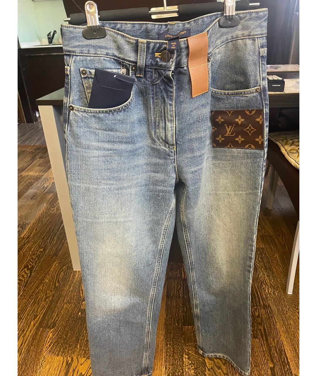 LOUIS VUITTON Синие хлопковые прямые джинсы, фото 5