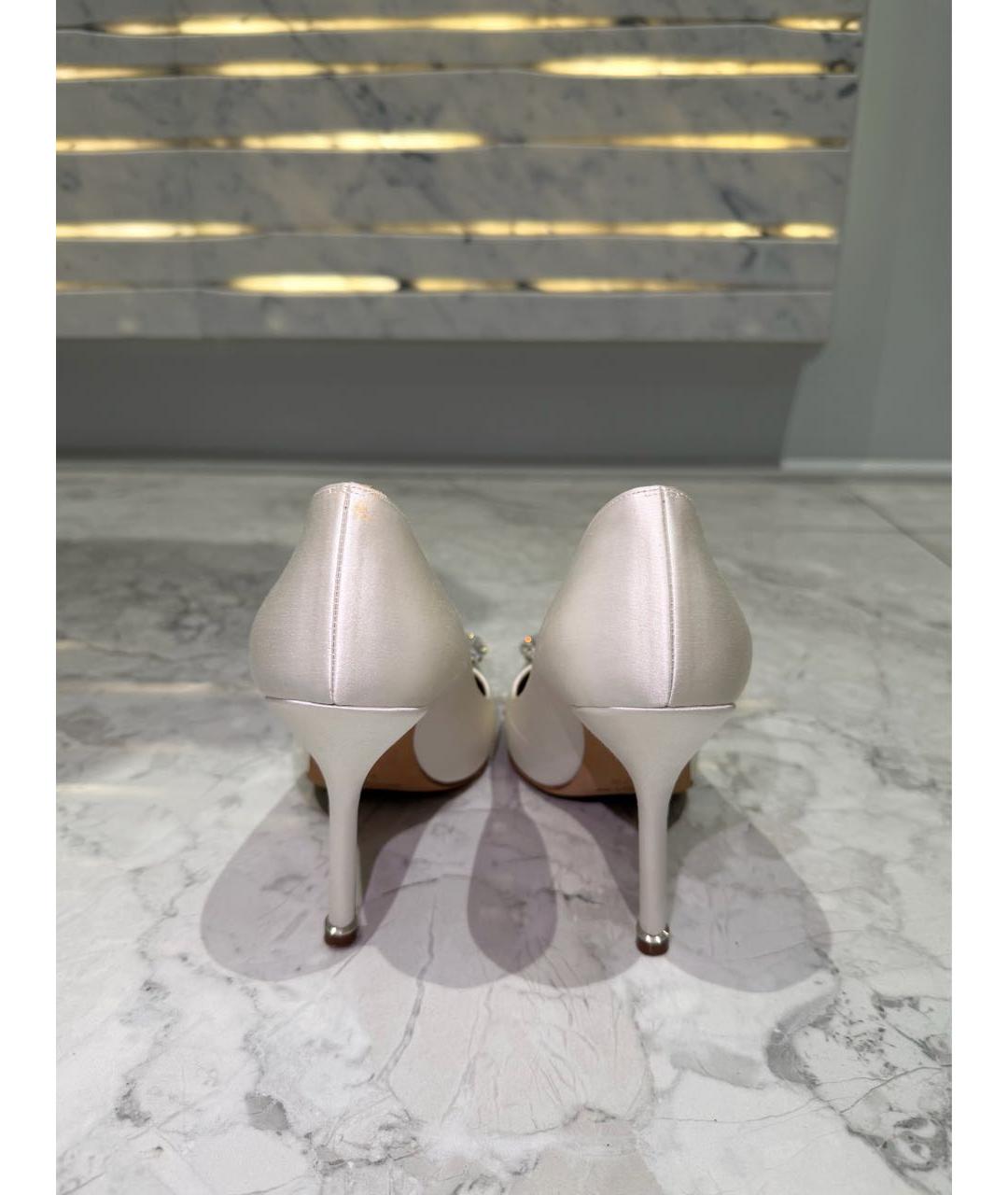 MANOLO BLAHNIK Белые текстильные туфли, фото 5