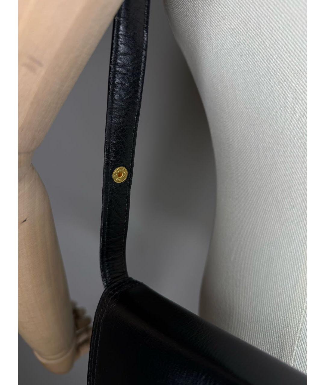 YVES SAINT LAURENT VINTAGE Черная кожаная сумка через плечо, фото 7