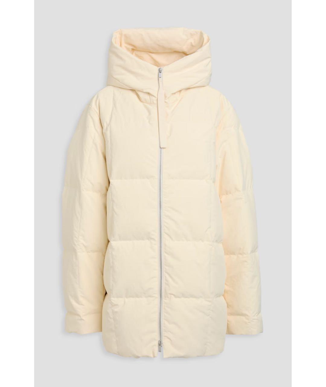 JIL SANDER Бежевый полиэстеровый пуховик, фото 5
