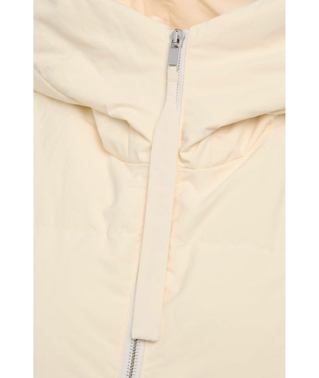 JIL SANDER Бежевый полиэстеровый пуховик, фото 3