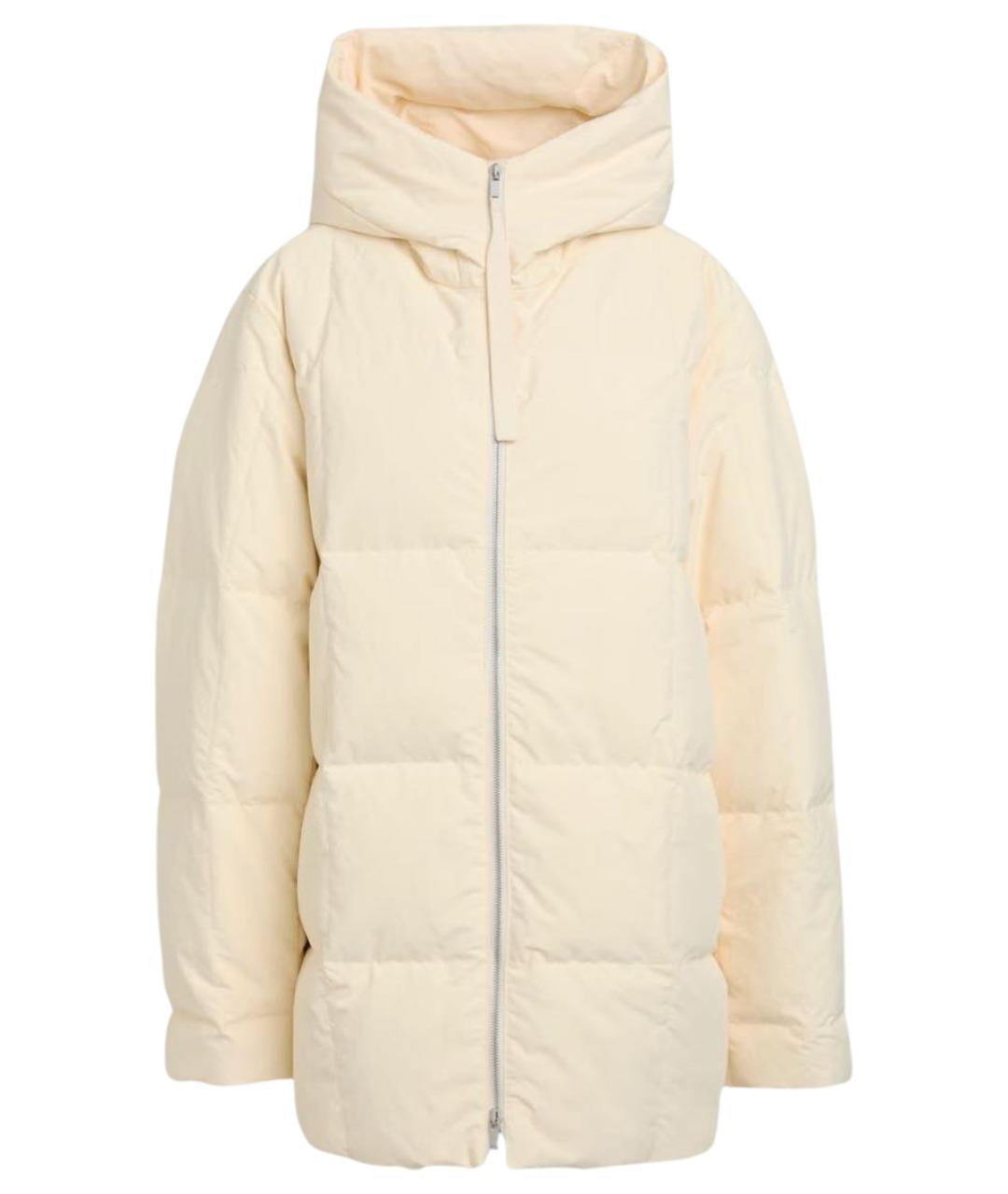 JIL SANDER Бежевый полиэстеровый пуховик, фото 1