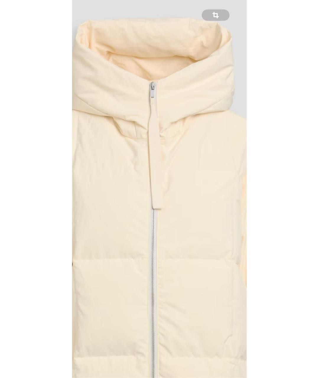 JIL SANDER Бежевый полиэстеровый пуховик, фото 4