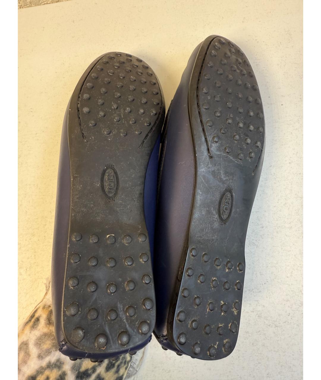 TOD'S Синие кожаные лоферы, фото 7