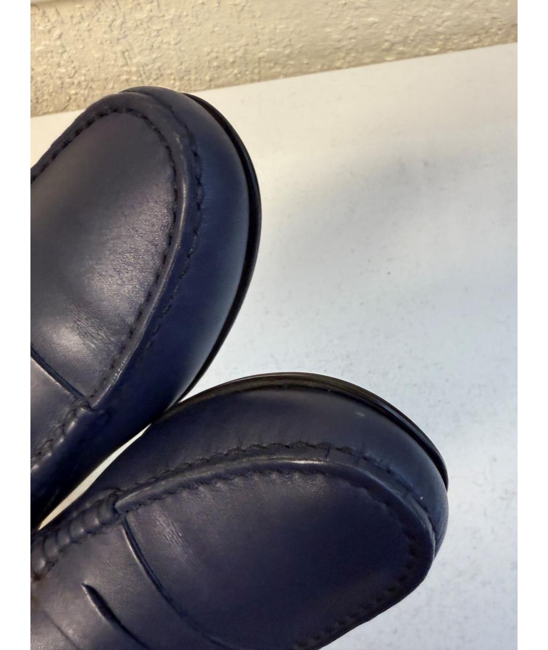 TOD'S Синие кожаные лоферы, фото 6