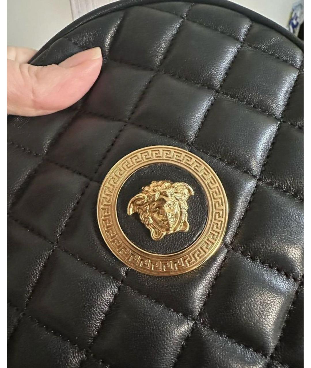VERSACE Черная кожаная сумка через плечо, фото 6