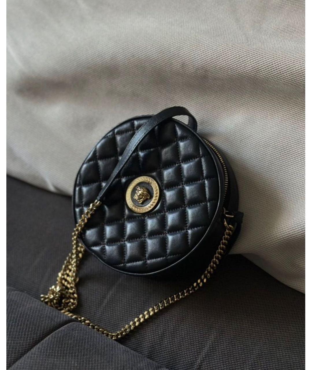 VERSACE Черная кожаная сумка через плечо, фото 7