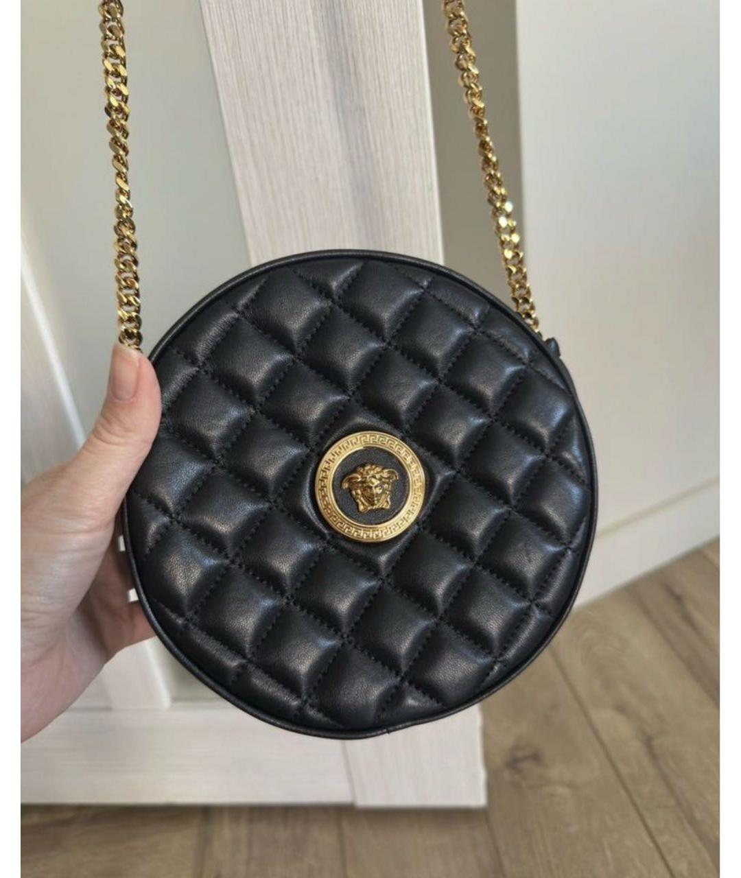 VERSACE Черная кожаная сумка через плечо, фото 2