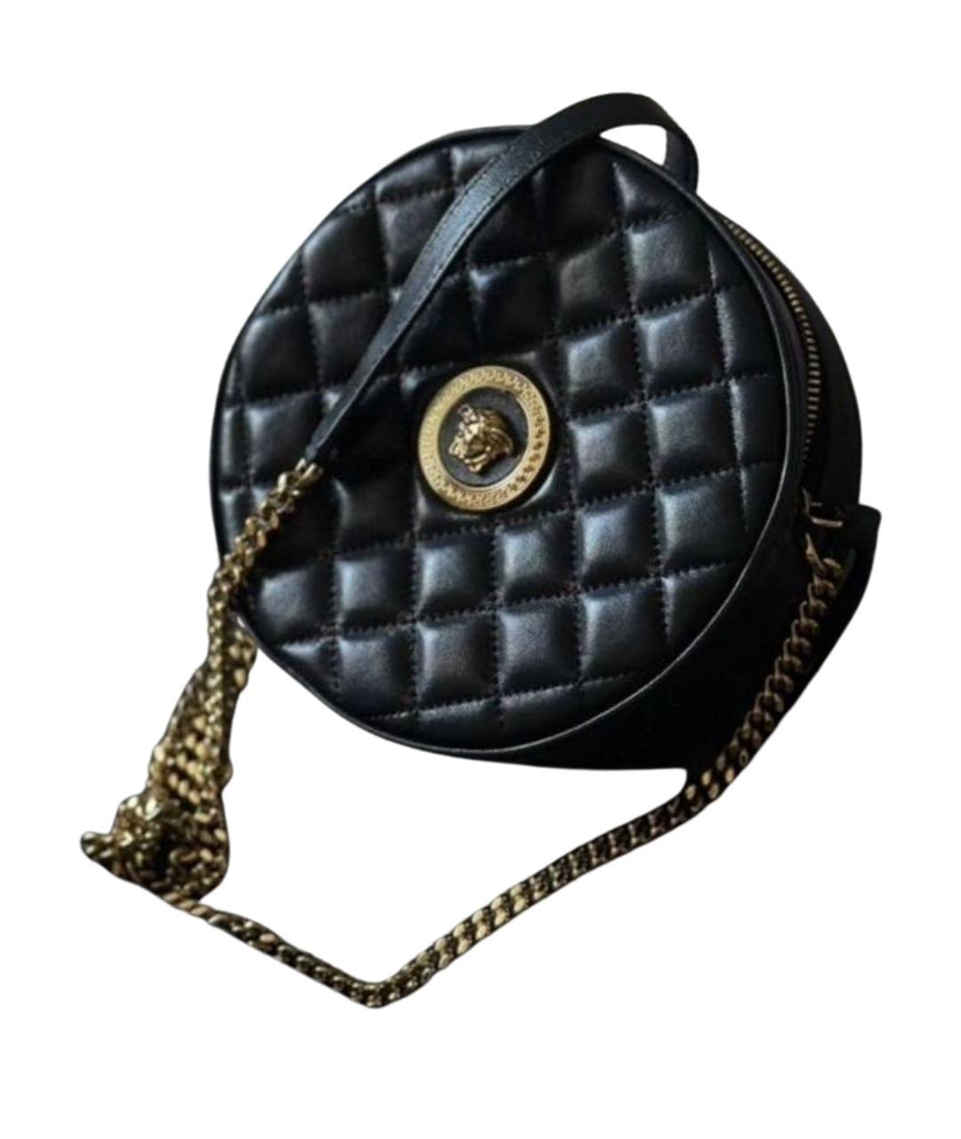 VERSACE Черная кожаная сумка через плечо, фото 1