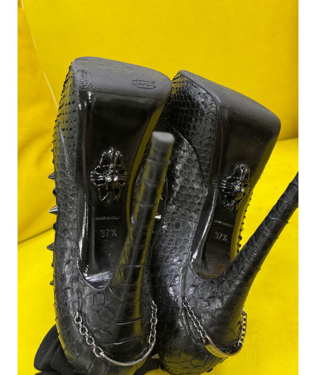 PHILIPP PLEIN Черные туфли из экзотической кожи, фото 7