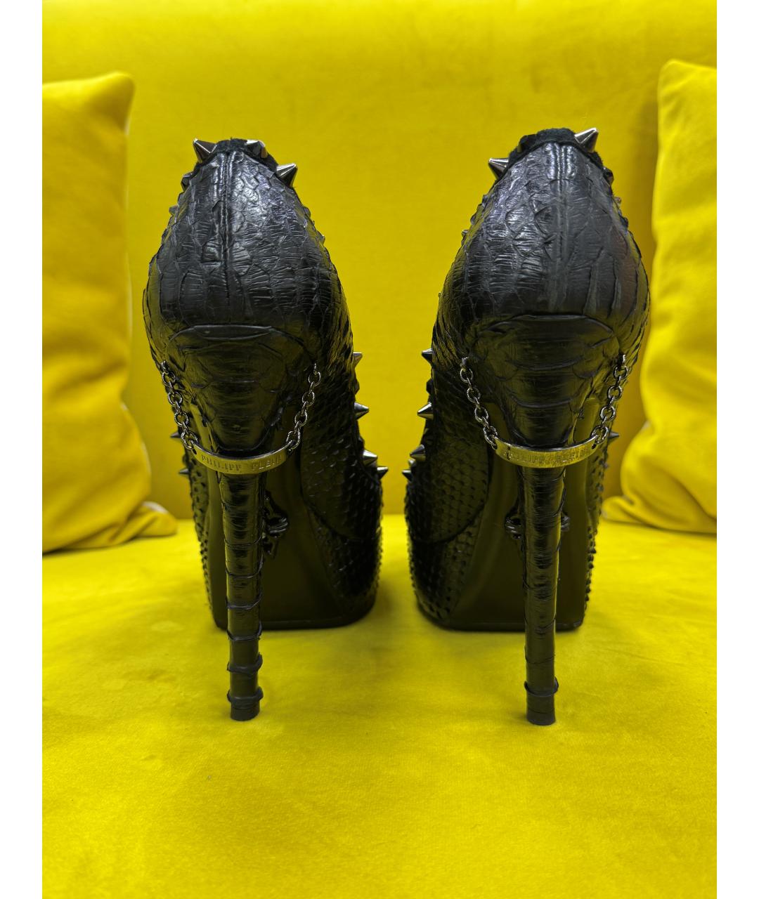 PHILIPP PLEIN Черные туфли из экзотической кожи, фото 4