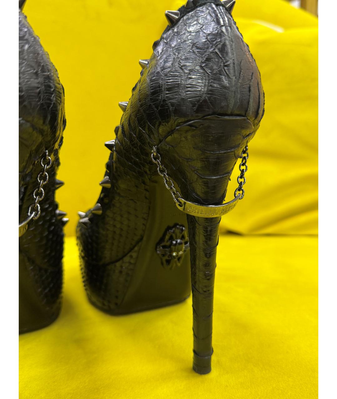 PHILIPP PLEIN Черные туфли из экзотической кожи, фото 6